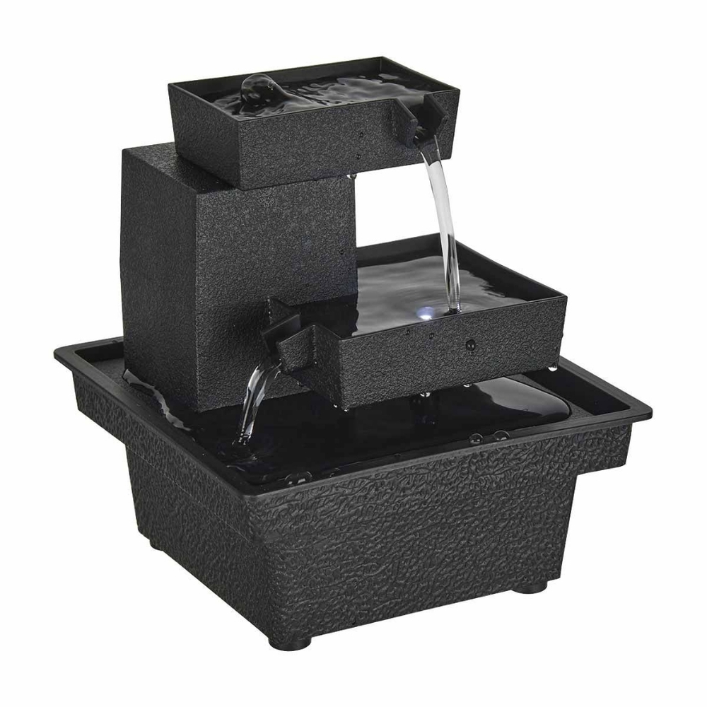 NEW True Living Flowing Water Tabletop Fountain Tranquil Zen Relax Office Decor